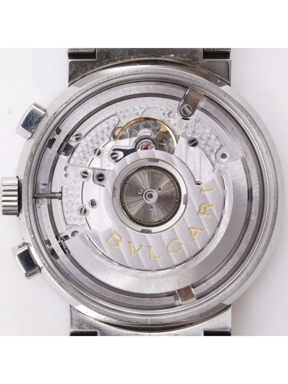 Bvlgari Stainless Steel Automatic Chronograph Black Dial Watch